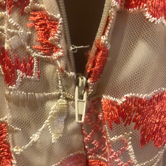 Orange, red, and pink ball gown - Picture 6 of 7